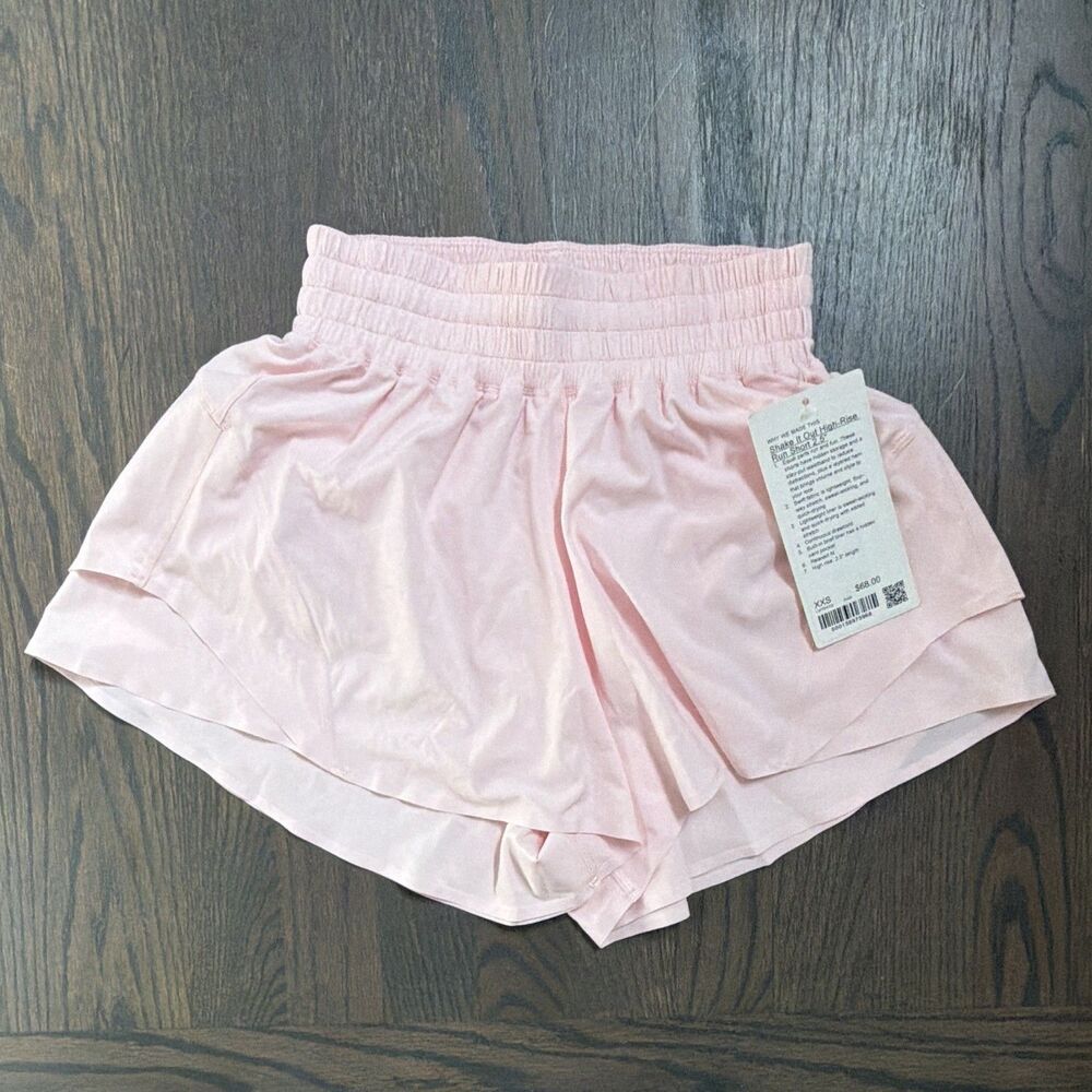 LULULEMON Shake It Out High-Rise Run Short 2.5" Meadow Pink XXS Athletic NWT